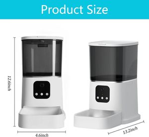 Distributeur automatique intelligent pour chiens et chats avec télécommande Wi-Fi, respectueux de l'environnement, en plastique, capacité de 6 L, réglage de l'heure et écran LCD - Product Image 2