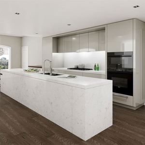 Armoires de cuisine auto-assemblables imperméables en finition laquée, maison préfabriquée, matériaux adaptés en bois et en panneaux, assemblées au Ghana - Product Image 5