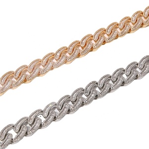 Ciondolo lucido a catena cubana con zirconi di zucchero di roccia da 20mm di gioielli popolari europei e americani - Product Image 2