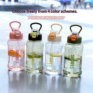 Bouteille de sport portable en plastique pour enfants, grande capacité, écologique, avec paille et bouchon, idéale pour les activités de plein air - Product Image 4