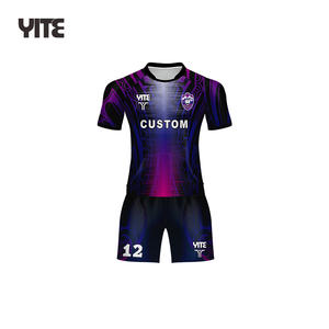 Venta al por mayor de alta calidad de sublimación completa negro y púrpura Rugby uniforme nuevo diseño personalizado Rugby desgaste personalizado jugador de Rugby - Product Image 2