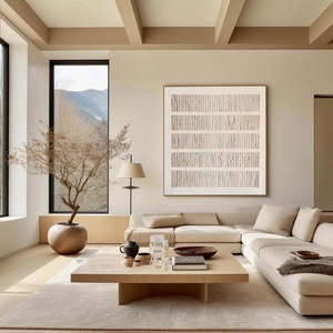 Arte Mural Moderno y Neutral, Arte Mural 3D, Lienzo Texturizado Neutral, Arte Wabi Sabi para Decoración Moderna del Hogar y Galería - Product Image 3