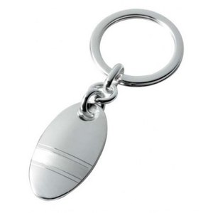 Llavero Ovalado de Plata de Ley 925, Cadena de Metal para Llaves - Product Image 1