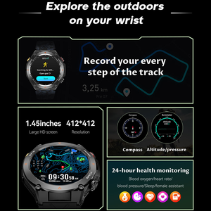 Reloj Inteligente SENBONO KC82 con GPS, Brújula, Altímetro Barométrico, Llamadas Bluetooth, Reloj Deportivo para Hombre - Product Image 2