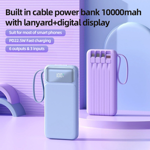 พาวเวอร์แบงค์แบบพกพาพร้อมหน้าจอดิจิตอล PD 22.5W ชาร์จเร็ว ความจุ 10000 มิลลิแอมป์  สายชาร์จในตัว 4 เส้น ดีไซน์พร้อมสายคล้องคอ - Product Image 2