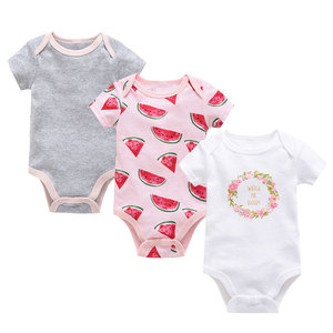 Set di 3 Pezzi <span class=keywords><strong>Abbigliamento</strong></span> per Neonati, Body in Cotone a Maniche Corte per Bambine 0-12 <span class=keywords><strong>Mesi</strong></span>, Vestiti per Neonati e Bambini - Product Image 3