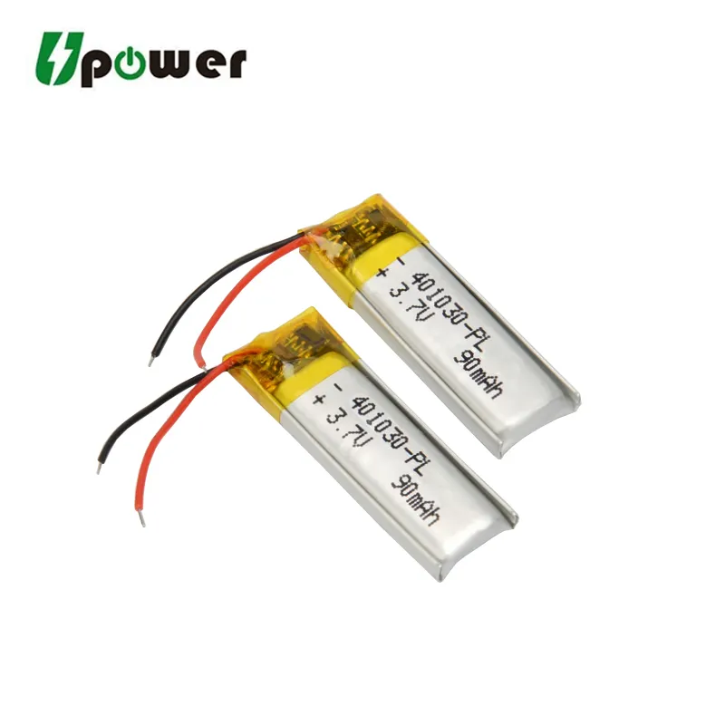 충전식 3 7V 리튬 폴리머 배터리 401030 80mAh LiPo 배터리 및 전선