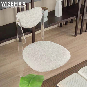 <span class=keywords><strong>Silla</strong></span> de Comedor de Tela Estilo Wabi-Sabi de WISEMAX FURNITURE, Diseño Único con Respaldo en Forma de Corazón, <span class=keywords><strong>Silla</strong></span> de <span class=keywords><strong>Escritorio</strong></span>, <span class=keywords><strong>Silla</strong></span> de Acrílico <span class=keywords><strong>Transparente</strong></span> - Product Image 3