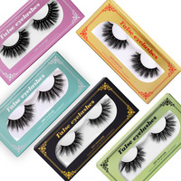 Paire de faux cils en vison naturels, longs, volumineux et soyeux, vente en gros, emballage individuel de luxe, extension de cils pour maquillage