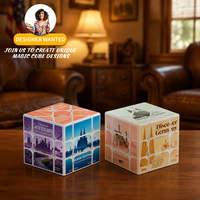 OEM ODM Personnalisé 3x3 Cube Symbole de Ville Européenne Imprimé UV en Plastique ABS Motif Géométrique Tendance Jouet pour Vacances en Europe