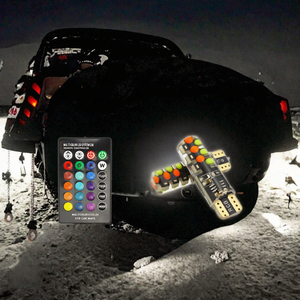 Bombilla LED COB RGB T10 para Matrícula, 6000K, Cambio de Color, Estroboscópica, Silicona, Control Remoto, Luz Interior para Auto - Product Image 3