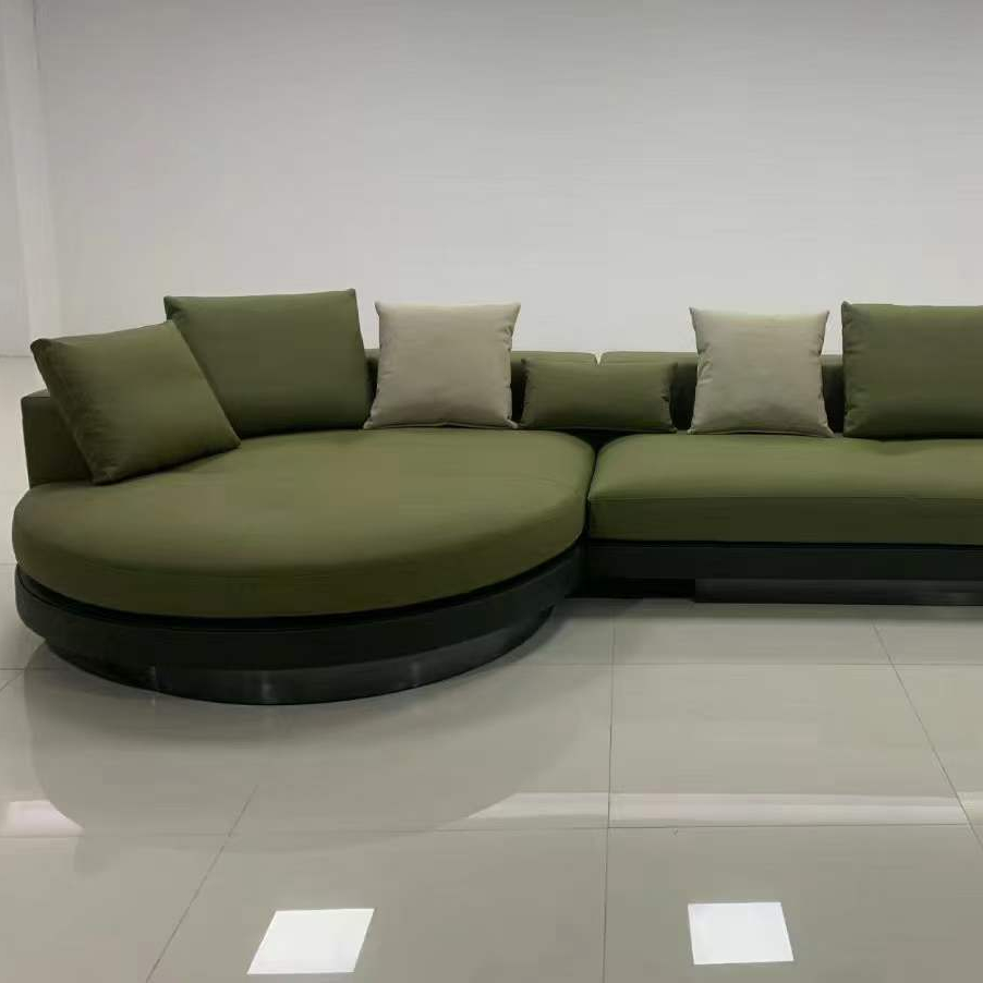 New Italian style fabric leather sofa set living room furniture green color customize modular sofa set