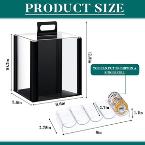 High Quality Portable Clear Customizable Luxury Ept Poker Chips Acrylic Storage <b>Box</b> 100 PCS - Product Image 6