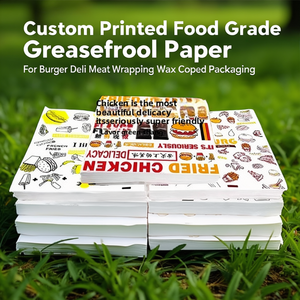Custom Printed Food Grade Greaseproof <b>Paper</b> For Burger Deli Meat <b>Wrapping</b> Wax Coated Packaging - Product Image 3