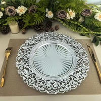 Assiettes de présentation dorées en plastique de 13 pouces, style vintage et antique, pour la décoration de mariage