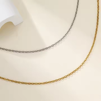Vente en gros Collier chaîne à maillons câble en acier inoxydable 316 délicat Chaîne de collier câble 1.5mm avec fermoir mousqueton