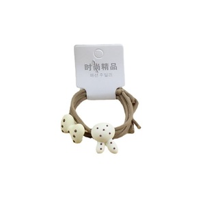 Élastiques à cheveux motif lapin de dessin animé couleur thé au lait, haute élasticité, lot de 2, pour usage quotidien - Product Image 4