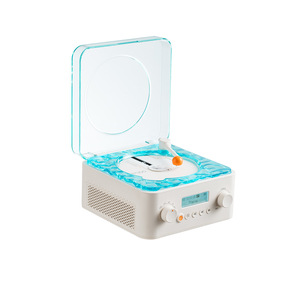 Tocadiscos de vinilo de doble función con reproductor de CD, luz RGB con efecto de onda de agua, pantalla retro, batería incorporada, BT 5.4, altavoz de 5/10W, directo de fábrica. - Product Image 1