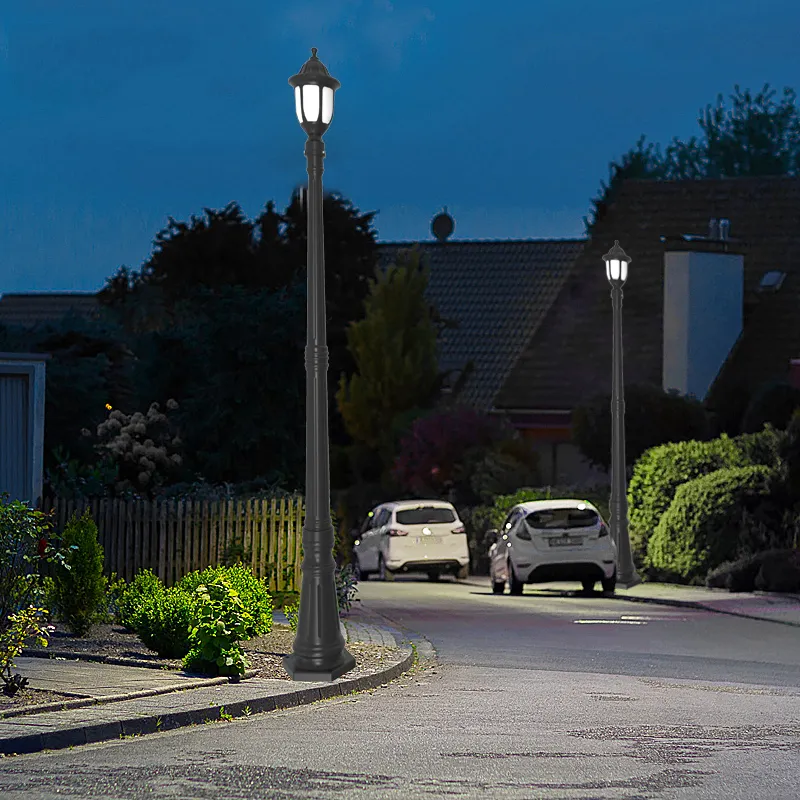 Lampe de jardin LED étanche de style européen pour l'extérieur Lampadaire antique