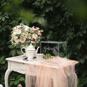 Scatola in Acrilico Trasparente Personalizzabile con Scomparto, Senza Stampa, 10x10x5.5 cm, per Matrimoni/Eventi, Raccolta Fondi, Ricordi, Bomboniere - Product Image 6