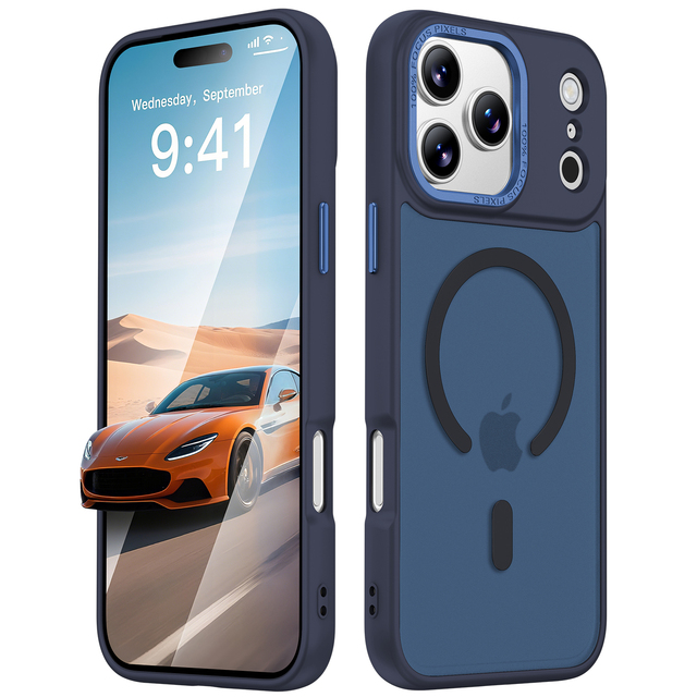 For iphone 17 Pro Max Translucent Shockproof Magnetic Mobile Phone Case Skin Feeling Cell Phone Case for iphone 16 15 14 Promax