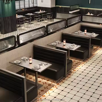 Restaurant banc dos nu personnalisé Style industriel café Table à manger et chaise noir mur stand canapé tabouret ensembles