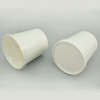 Gobelet à soupe chaude en papier kraft blanc doublement poly-enduit, biodégradable et jetable, 26/32 oz, avec couvercle en papier ventilé