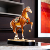 RORO nouveau Style chinois décoration de la maison salon bureau moderne luxe décoration de la maison émail couleur cheval décoration