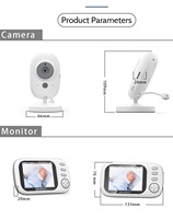 Babyphone vidéo sans fil 2,4G avec écran de 3,2 pouces ABM600, audio bidirectionnel, vision nocturne, caméra Wifi, caméra IP réseau