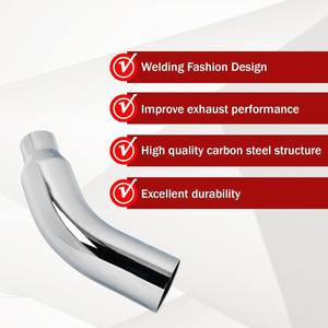 5 بوصة مطلي بالكروم الديزل العادم الكوع طرف 5 بوصة مدخل 8 بوصة منفذ الجانب خروج العادم طرف 23 بوصة طول طول دوران أنبوب العادم - Product Image 5