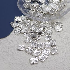 S925 Sterling Silver Bạc Hình Học Tiếng Anh Vuông Mặt Dây Chuyền Thư Vòng Cổ, Tay Dệt Dây Chuỗi Vòng Đeo Tay Phụ Kiện - Product Image 5