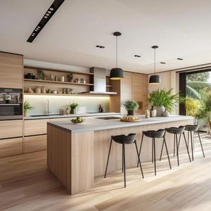 Armoires de cuisine personnalisées, ensemble complet de meubles de rangement, armoires de cuisine en bois, armoires de cuisine en bois dur design - Product Image 4