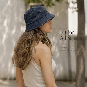 Custom Unisex Embroidery Logo High Quality Dyed Washed Cotton Vintage Solid Color Fisherman <b>Reversible</b> <b>Bucket</b> <b>Hat</b> - Product Image 2