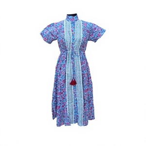 Vestidos de Verano Largos para Mujer al por Mayor, Ecológicos, de Encaje, con Estampado Floral, Manga 3/4, de Algodón, Estilo Casual para Fiesta - Product Image 1