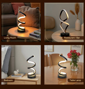 Rechargeable Flexible Spiral LED Lamp 3CCT Dimmable USB Powered Multi-Scenario Ambient Light Modern <b>Gaming</b> Room - Product Image 3