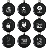 Y12 Logo personnalisé 5oz en acier inoxydable Portable extérieur Portable Camping cadeau noir mat Hip Flask