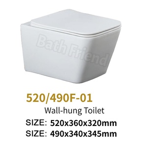 <span class=keywords><strong>WC</strong></span> <span class=keywords><strong>suspendu</strong></span> carré blanc sans rebord avec réservoir encastré et lavabo sur colonne en céramique – Ensemble sanitaire de salle de bain - Product Image 3
