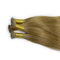 Ekstensi Rambut Manusia Remy India Double Drawn Platinum Blonde Mewah 8-32 inci Grade 8A-12A Micro I Tip Stick Pre-bonded