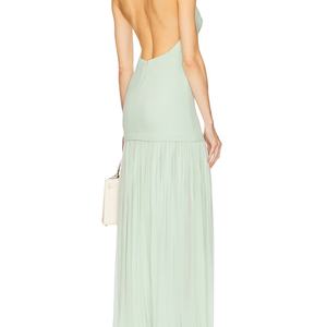 Robes de soirée maxi en mousseline de soie plissée, élégantes et modestes, sans manches, pour femmes, vente en gros, sur mesure, mode été, luxe - Product Image 4