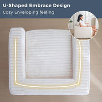 Canapé d'angle en PU compressible et pliable en forme de L, format surdimensionné, blanc, confortable, sans structure, fauteuil paresseux individuel, antidérapant, sans assemblage
