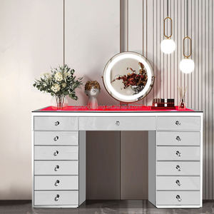 Bord doré Miroir 2 Tiroirs Table - Product Image 5