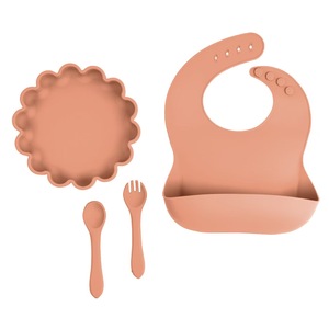 Juego de Plato, Tenedor y Cuchara de Silicona para Niños, Personalizado, Superventas, Resistente a Caídas, para Alimentación Complementaria, Vajilla para Bebés - Product Image 1