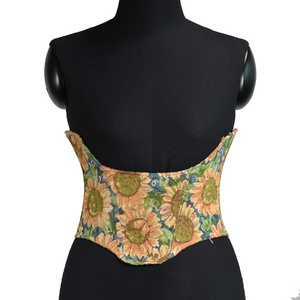 Summer Outfits Street Wear Style Strapless <b>Corset</b> Lingerie Sun Flower Print <b>Lace</b> <b>up</b> Boned Corselet and Korset Women's Floral Top - Product Image 2