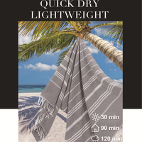 Luxury Striped Printed Disposable Lightweight Turkish Square Beach Towel Blanket Extra Large Cotton Throw Quick Dry Sand Free