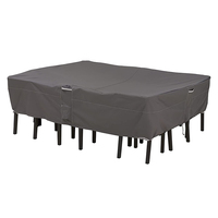 Usine imperméable anti UV idéal pour les intempéries personnaliser rectangulaire ovale Patio extérieur table et chaise ensemble couverture