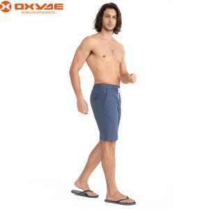 Shorts décontractés en coton et lin pour hommes de qualité de marque Design de motif de Bermudes respirant avec taille élastique taille moyenne - Product Image 5