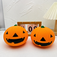 Jouet Squishy Citrouille Géante d'Halloween en Gros, Jack O'Lantern, Jouet Sensoriel Anti-Stress à Presser, Sac OPP