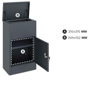 Caja de paquetería independiente moderna para exteriores, caja de entrega bloqueable y resistente a la intemperie hecha de metal robusto para uso comercial en el hogar - Product Image 3