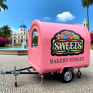 Camion de vente ambulante rose pour pop-corn, avec évier personnalisé et fenêtre, idéal pour la restauration rapide et les snacks - Direct Usine - Product Image 1