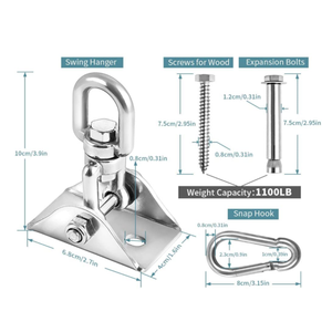 Crochet <span class=keywords><strong>de</strong></span> suspension rotatif polyvalent avec plaque fixe et <span class=keywords><strong>kit</strong></span> <span class=keywords><strong>de</strong></span> suspension en acier inoxydable robuste <span class=keywords><strong>pour</strong></span> usage commercial - Product Image 6